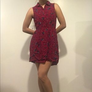 Roxy Collared Button Up Dress Flower Pattern